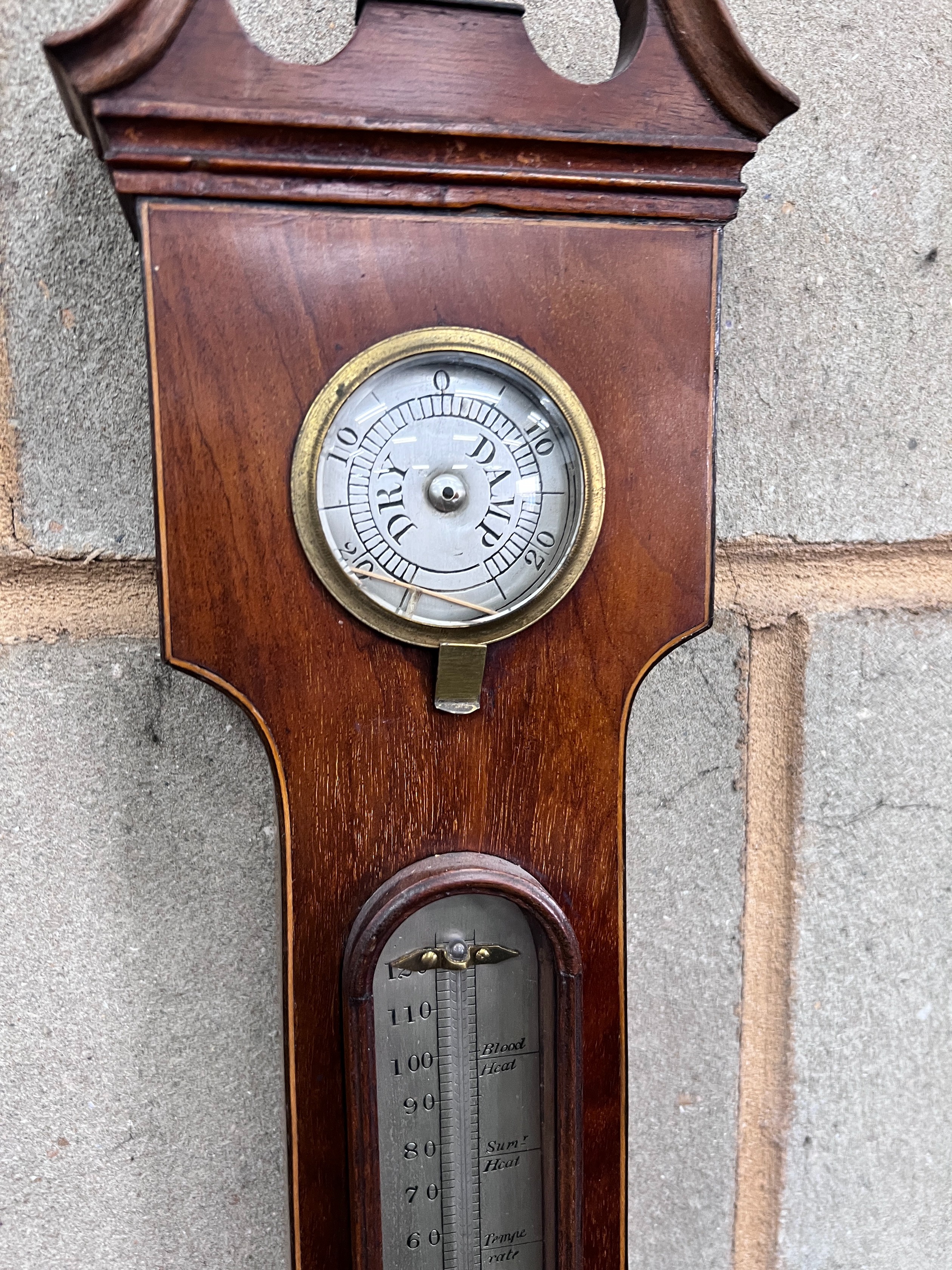 An early 19th century strung mahogany wheel barometer, 109cm *Please note the sale commences at 9am.